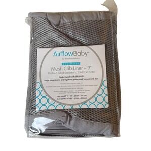 AirflowBaby Breathable Mesh Liner for Full-Size Cribs 9"H 4FS Gray
